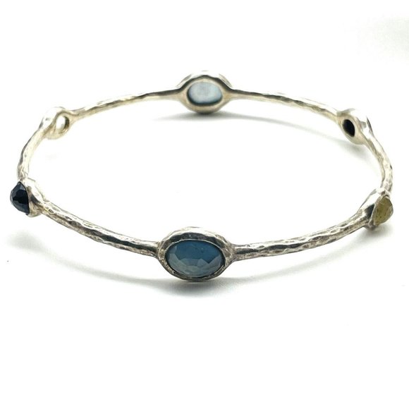 Unbranded Jewelry - Faceted Bead Bangle Bracelet Silver Tone Stations Classic Career Cosplay LARP